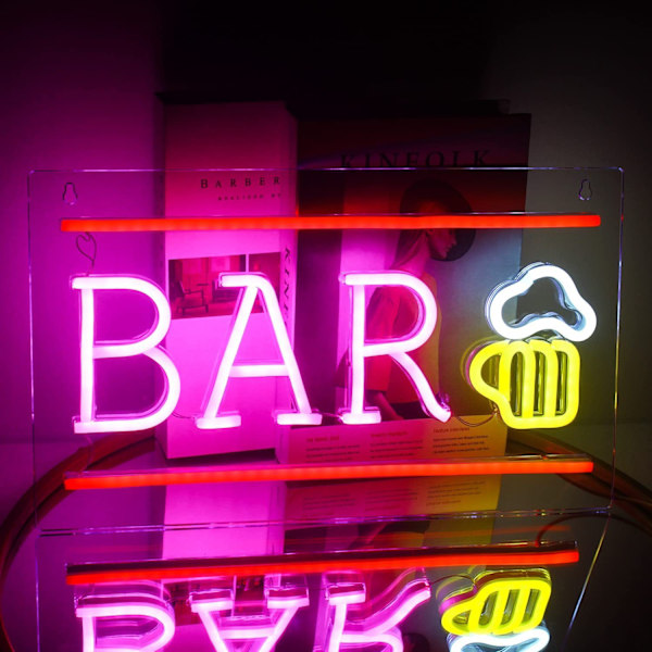 LED dekorativt neonskilt BAR ølglas soveværelse atmosfære lys bar bogstavformet lys