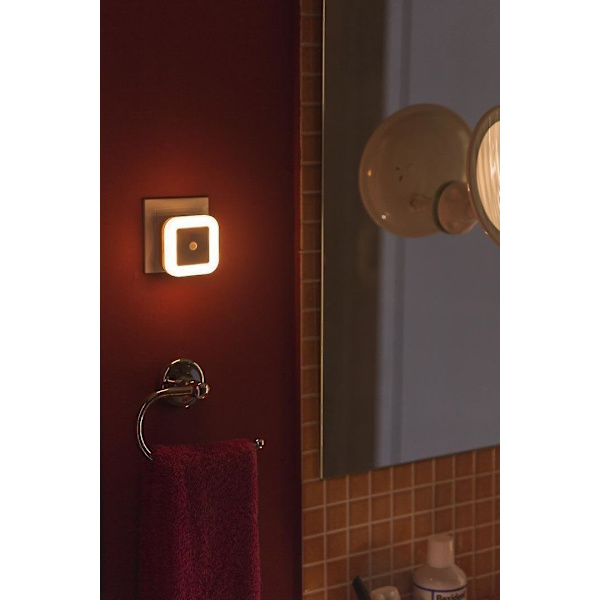 Nattlampa med LED, rörelsesensor, dimljus, automatisk/på/joint energistickkontakt, PIR-sensor, riktningsljus, varmt vitt, barn
