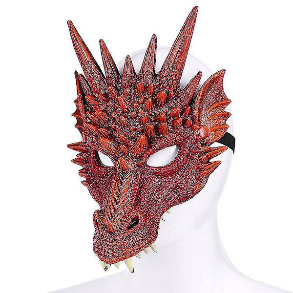 Lohikäärmenaamio Karnevaali Cosplay Naamiaisasu Halloween-asu Unisex Red