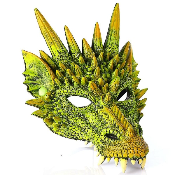 Lohikäärmenaamio Karnevaali Cosplay Naamiaisasu Halloween-asu Unisex Green