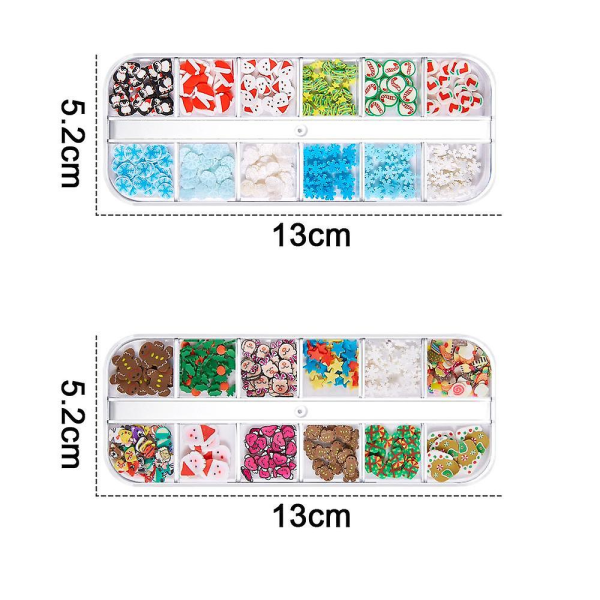 Färgade paljetter Nails Art, Glitters Thin Paillette Flakes Stickers, Christmas Nail Decals style 4