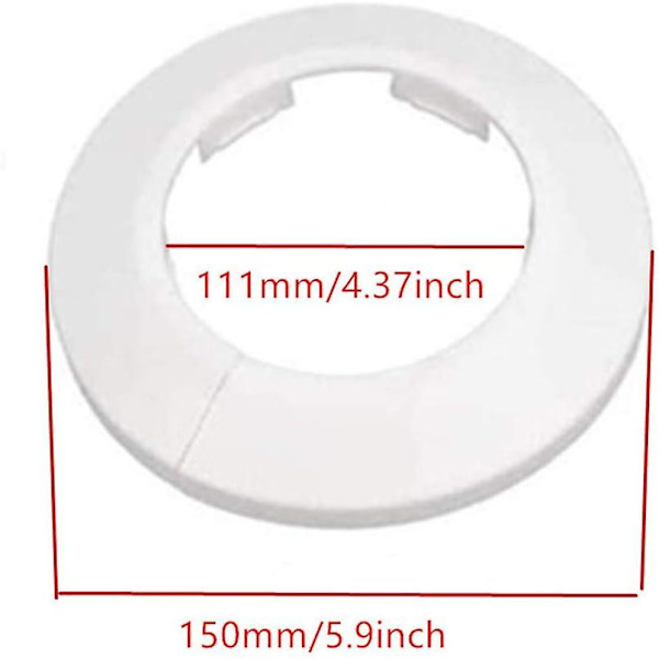 4 kpl Seinälaipan ulkohalkaisija Laippa Helppo asennus Muovinen patterin peitelevy Vesiputken viemärilinjan suojus Kaulus Seinäputken suojus Koristelu Pi White 110mm
