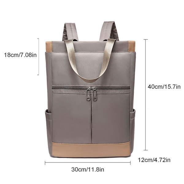 Dame Konvertibel Tote Daypack Laptop Rygsæk College Skole Rejse Casual Taske Passer til 14 Tommer Laptop Khaki