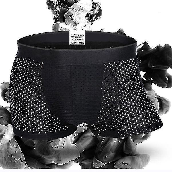 Män Boxershorts Underkläder Mesh Andas Bekväma Kalsonger Män Boxershorts Herrtrosor Black L