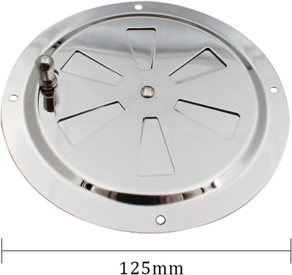 Rund Ventilationsrist, Justerbar Ventilationsåbning Rustfrit Stål Luftindtag og -udtag 125 mm