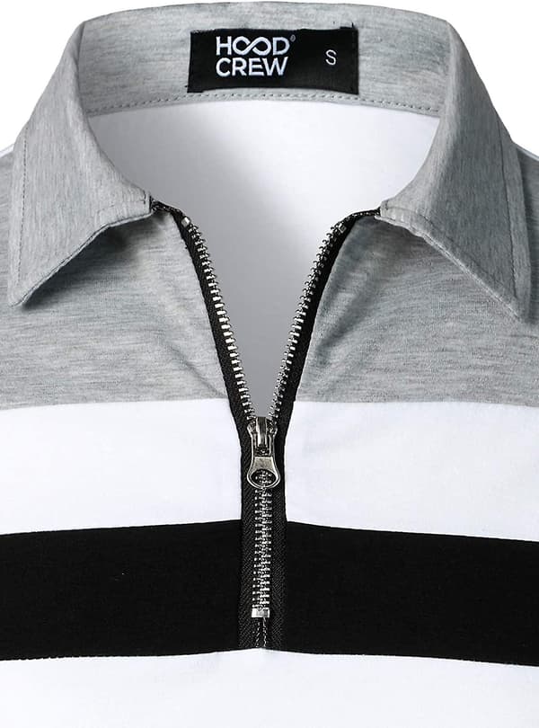 Herr Casual Långärmad Pikétröja Kontrastfärg Patchwork Bomulls T-shirts White 3XL