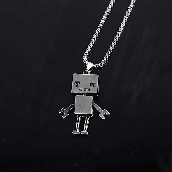 Lille Sød Robot Halskæde Til Mænd, Bevægelig Robot Vedhæng Halskæde Med 27.6 Kæde, Punk Rock Robot Amulet Halskæde, Hip Hop Halskæde, Cool Smykkegave