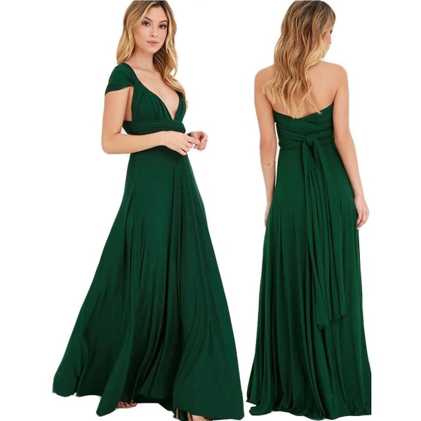 Ny Chiffon Brudtärna Klänningar Bal Klänning Bröllop Ruched Formell Festklänning För Kvinnor Green XL