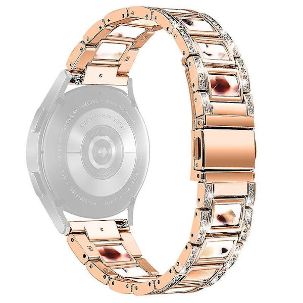 Rostfritt stålharts klockarmband för Huawei Watch GT 2 42mm/Watch 2/Honor MagicWatch 2 42mm Rose Gold Nougat Pattern
