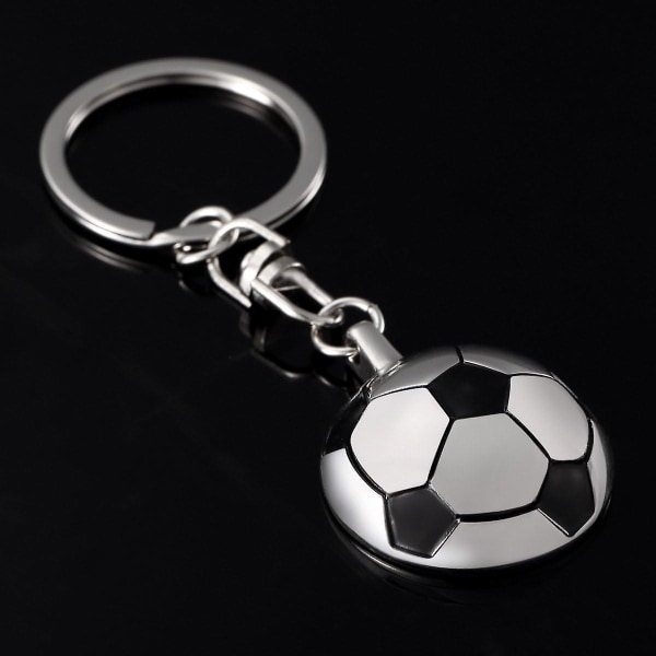 Halsband med fotbollshänge i rostfritt stål för män, 3D-fotbollshänge, hiphop-smyckesset, charmhalsband med fotbollsnyckelring, present till fotbollsfans, pojkar, män och flickor Gold
