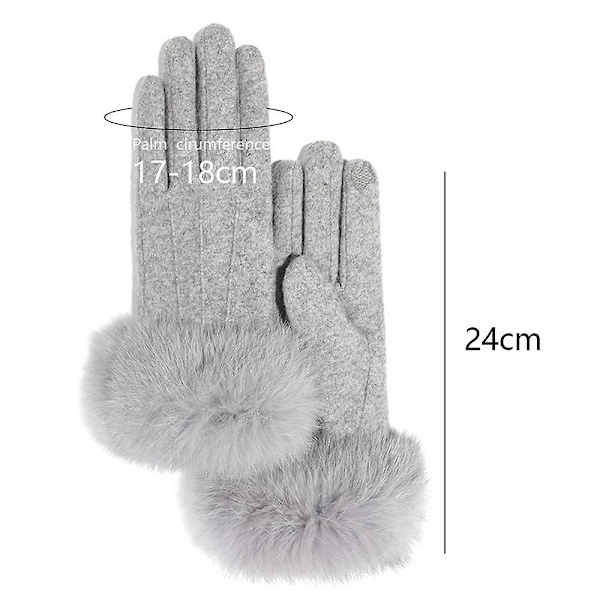Vinterhandsker med Touch Screen til SMS'er Varme Forede Handsker til Koldt Vejr Moonlight grey