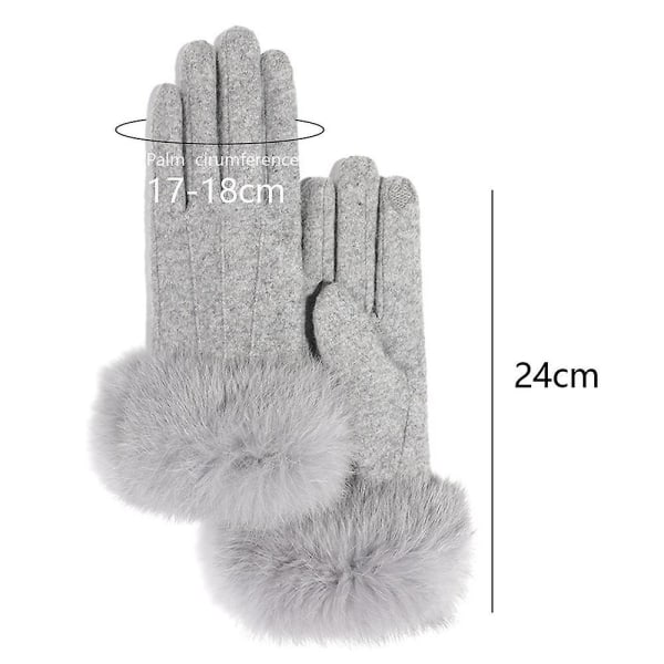 Vinterhansker med berøringsskjerm for teksting, varme forede hansker for kaldt vær Moonlight grey
