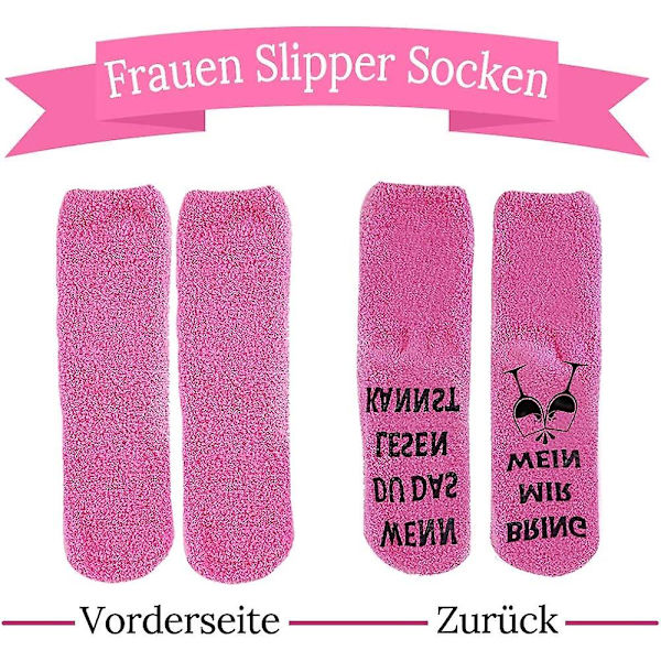 Tofflor med rolig text och cupcake-presentförpackning (kvinnor)
