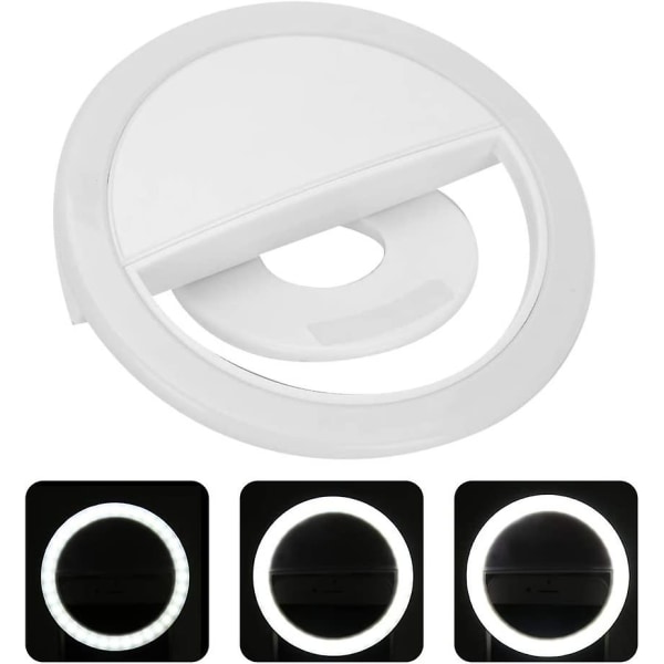 Acsergery USB Selfie Ring Ligh Mobiltelefon Fyllningsljus Dimbar Led Circle Lamp USB 3-nivå Adjustab Present