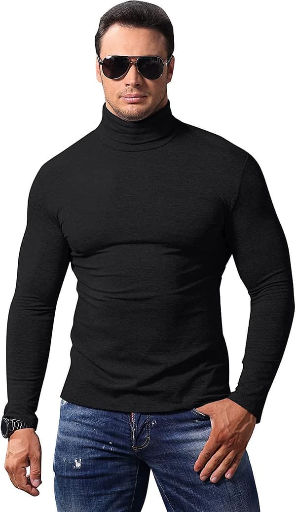 Herre Turtleneck Genser Lapel Pullover Ensfarget Gensere Strikkevarer Bomull Ull