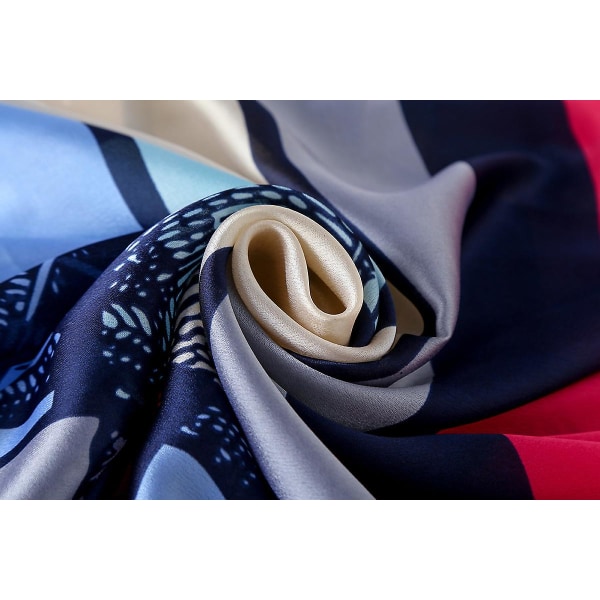 Suuri silkkihuivi naisille talvella rannalle, aurinkosuoja silkkihuivi, uusi silkkisatiini-simulaatio silkkihuivi, tukkumyynti aurinkovarjo-huivi sarong (oranssi)