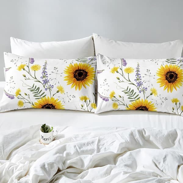 2/3pcs Påslakan Set, Solros Tryck Sängkläder Set, Mjuk Bekväm Påslakan, För Sovrum, Gästrum full