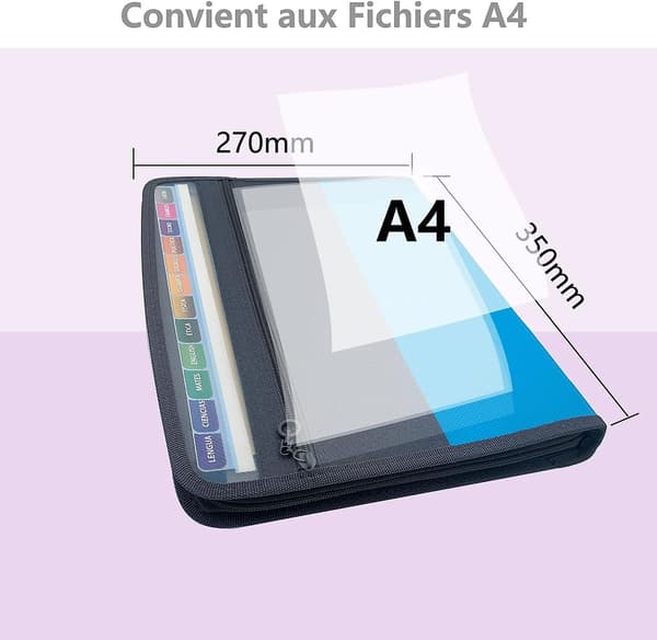 A4 Dokumentmappe med 13 Rom, Vanntett Dokumentorganisator