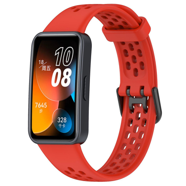 Mjukt andningsbart silikonarmband för Huawei Band 8 Red