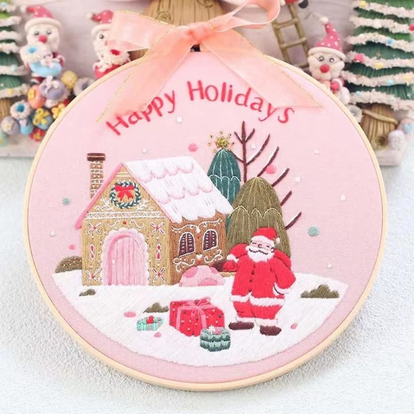 Julklapp broderikit för vuxna nybörjare, 3-pack, allt i ett