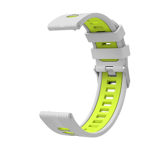 20mm Silikon Sportrem Til Samsung Galaxy Watch6 40/44mm/Watch 4/5 40/44mm /5 Pro 45mm Dobbelt Farve Grey  Green