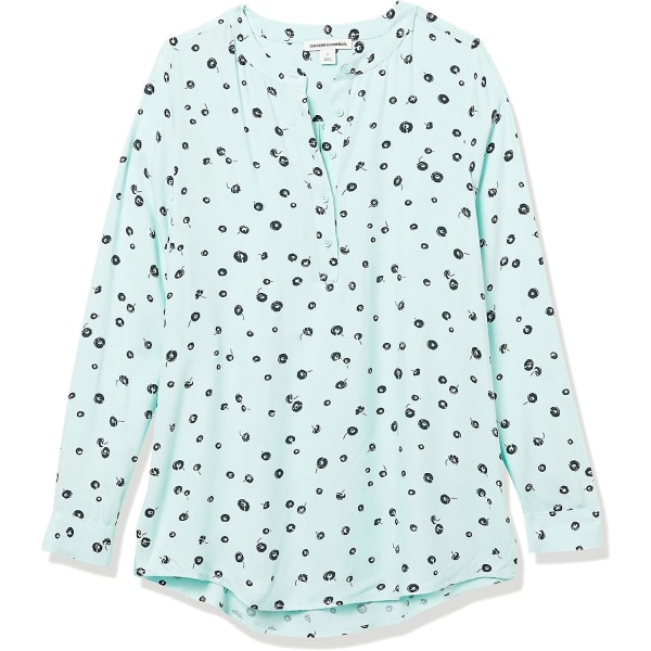 Langærmet vævet bluse til kvinder Style 1 S