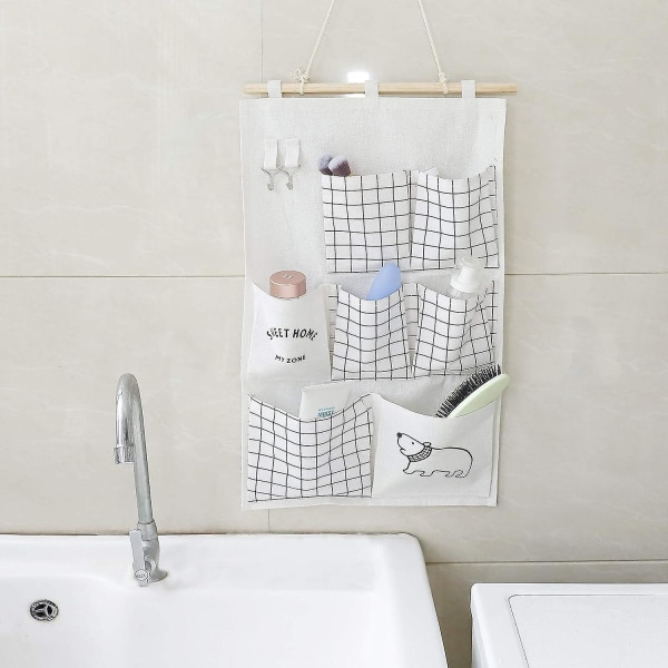 Hängande arrangör 2 stil vägg hängande väska hängande förvaringsväska för barnrum badrum sovrum vit White