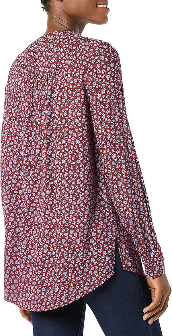 Langærmet vævet bluse til kvinder Style 6 M