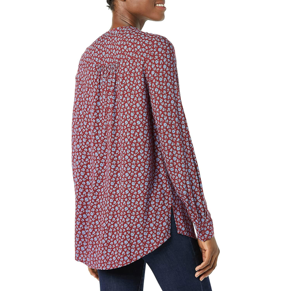 Langærmet vævet bluse til kvinder Style 6 XL