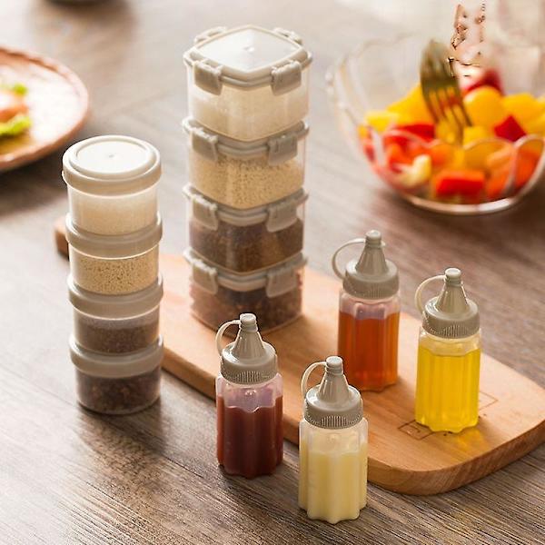 12 Mini Muovista Kastikepulloa Maustelaatikko Salaattiastiat Ulkogrilli Keittiötarvikkeet (läpinäkyvä väri)
