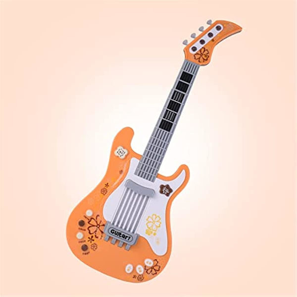 Rpporm Barn Gitarr Med Ljus Musik Elektrisk Gitarr För Småbarn Flickor Pojkar Nybörjare Rosa Stol Barnband Red One Size