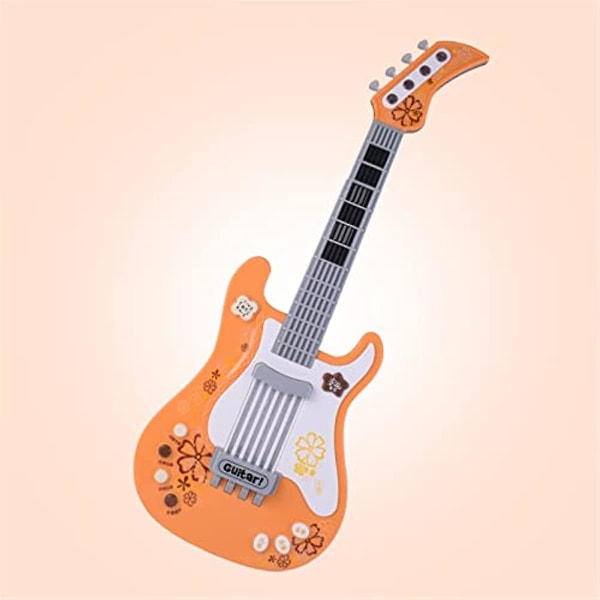 Rpporm Toddler Børneguitar Med Lys Musik Elektrisk Guitar Til Småbørn Piger Drenge Begyndere Pink Stol Børnebands Blue One Size