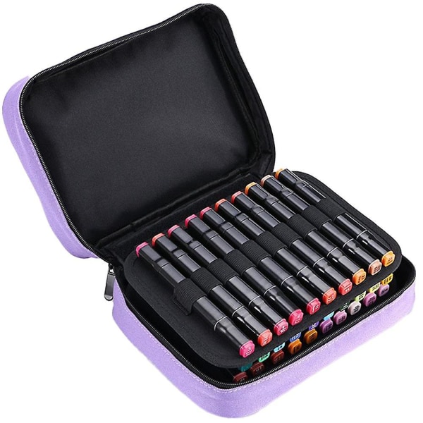 Bæreveske Organizer-spor Canvas Glidelås Markører Oppbevaring For Touch Spectrum Noir Paint Markører Purple
