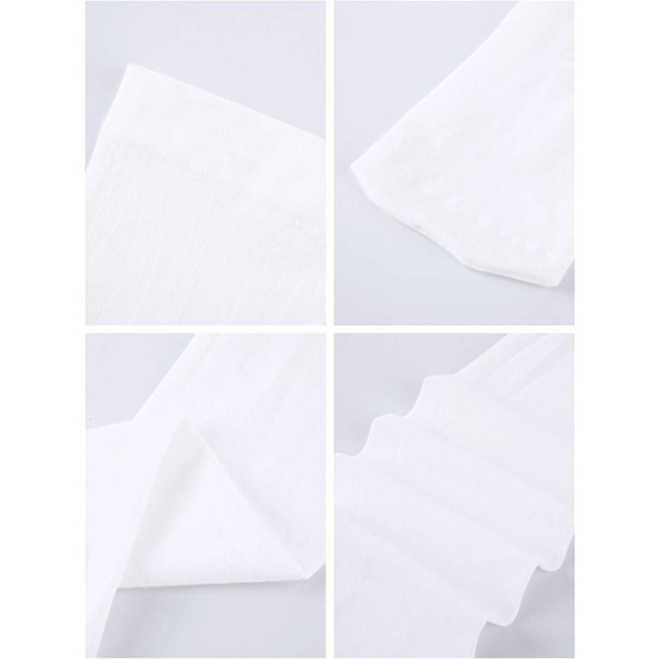 4 par silke lårhøye strømper i nylon for kvinner Halloween Cosplay kostyme Black  White  Red M