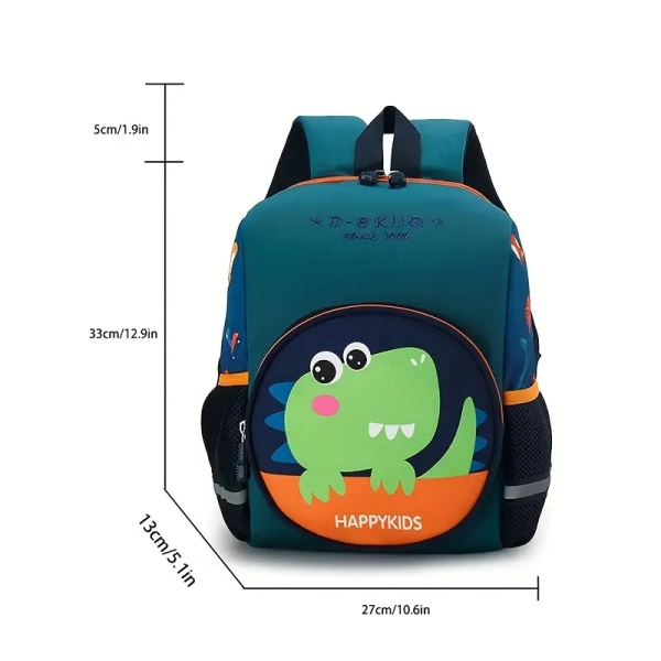 Søt Tegneserie Dinosaur Baby Ryggsekk - Perfekt for 3-5 År Gamle Barnehagebarn! blå