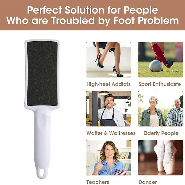 Fotfil Kit Fot Scrubber Fot Rasp Och Dubbelsidig Hälfil Pedikyrverktyg Callus Remover Square White (Powder OP)