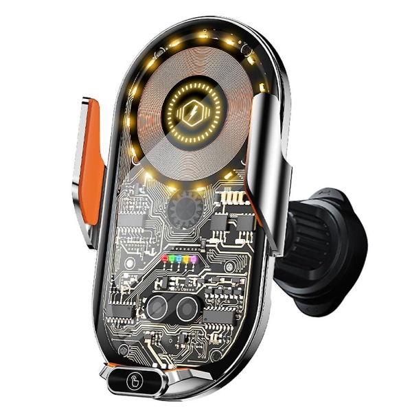 15W magnetisk trådlös billaddare Telefonfäste Luftventil Induktionsklämning Mobilladdarehållare Grey
