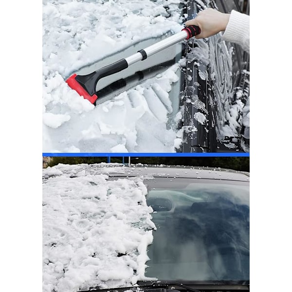 Isskrape for biler, snøskrape for frontrute, justerbar lengde (42-63cm) Auto frontrute vindu snø