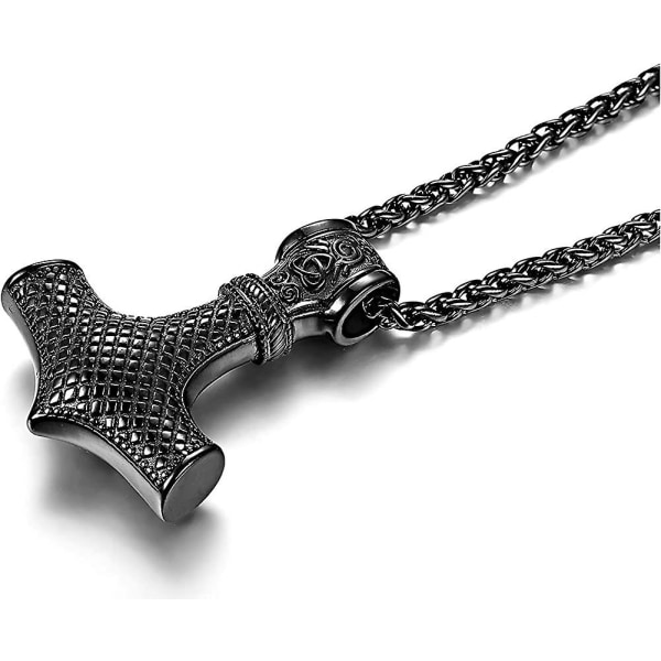 Halsband Thors hammare i rostfritt stål för män Viking Norse hänge