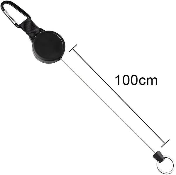 Tungt Retractable Nyckelkedja Nyckel Black 1