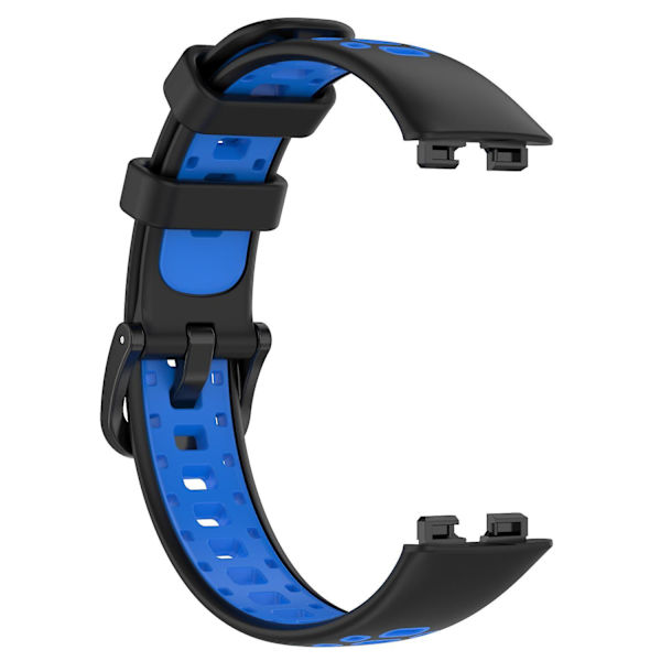 Justerbart silikonklockarmband för Huawei Band 8, tvåfärgat ersättningsarmband Black Blue