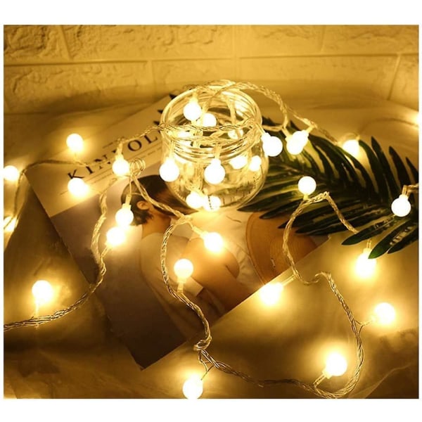 Ljusslinga bollar 10m 100 LED, festbelysning utomhus, idealisk el-julbelysning för inomhus, utomhusbalkong, trädgård, bröllopsfest, jul