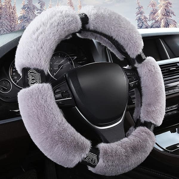 Söt rattmuff - Mellanstorlek fluffig elastisk rattmuff
