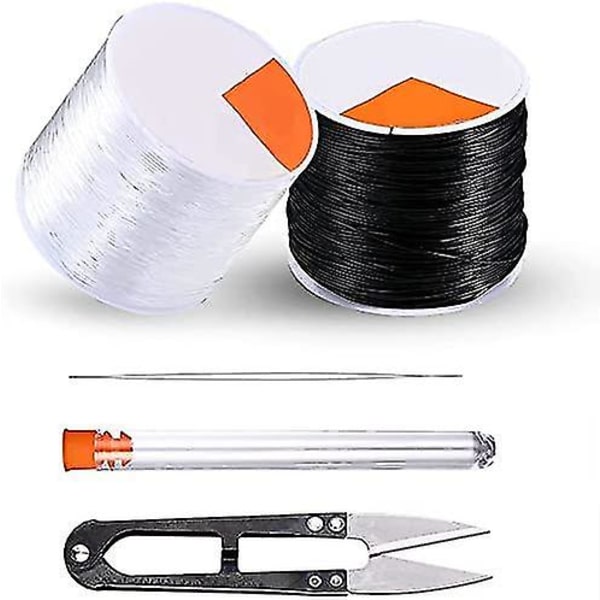 Elastiska pärlor sladd stretchiga strängar runda klara stretch sträng kit för DIY hantverk