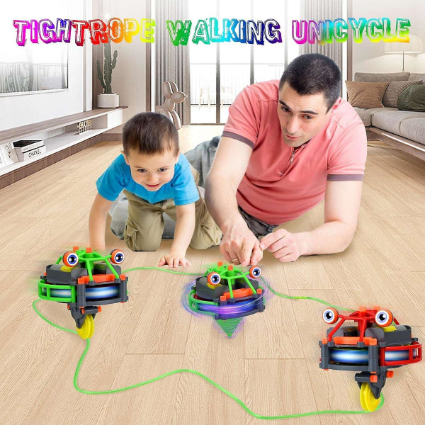 Nyhet Tightrope Walking Tumbler Enhjulingsleksak, Fingertop Gyroscope Spinner Car, Tightrope Walker Anti Gravity Balance Robot, Two Modes of Unicycle An