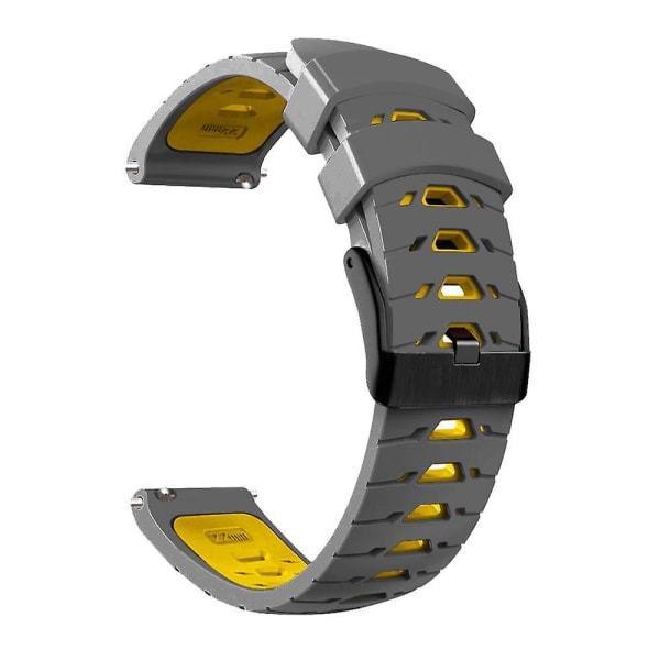 Silikonklockarmband för Samsung Galaxy Watch 5 40mm/44mm / 5 Pro 45mm med trapetsformade hål Grey Yellow