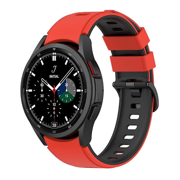 Silikoninen kellon ranneke Samsung Galaxy Watch6 40/44mm/ Watch6 Classic 43/47mm/Watch 4/5 40/44mm -kelloille Red  Black