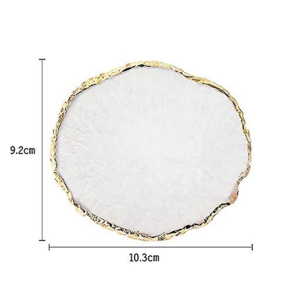 Resin nagelkonstpalett, nagelkonstfärgblandningspalett guldkant nagelgel färgmakeupdisplaybräda White