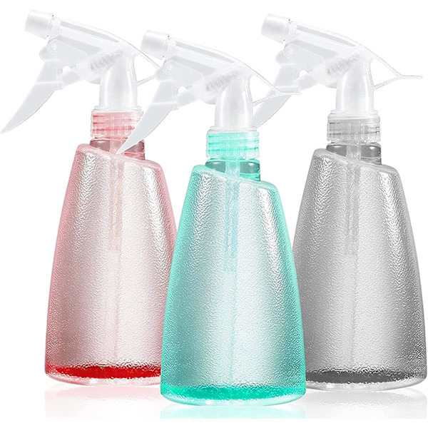 3-pack Acsergery tomma plastsprayflaskor, 500 ml justerbart munstycke vatten