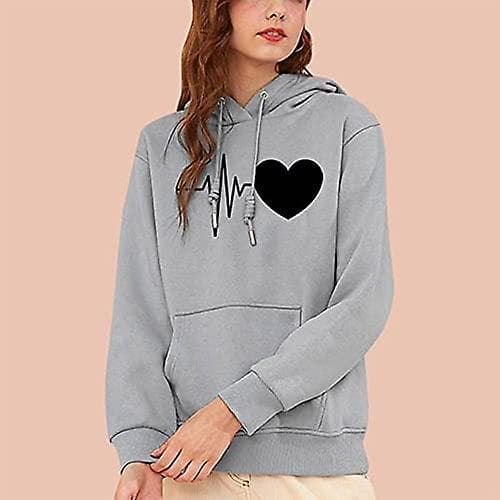 Dam Hoodie Sweatshirts Casual Långärmad Pullover Toppar Dam Dragsko Present